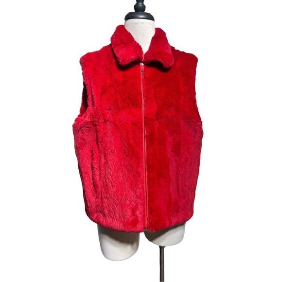 Stampede Collection Running Wild Western Red Fur Vest Size Medium - Picture 1 of 5